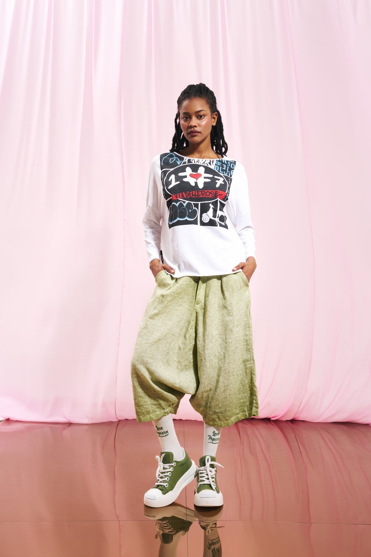 White Print T-shirt 17079