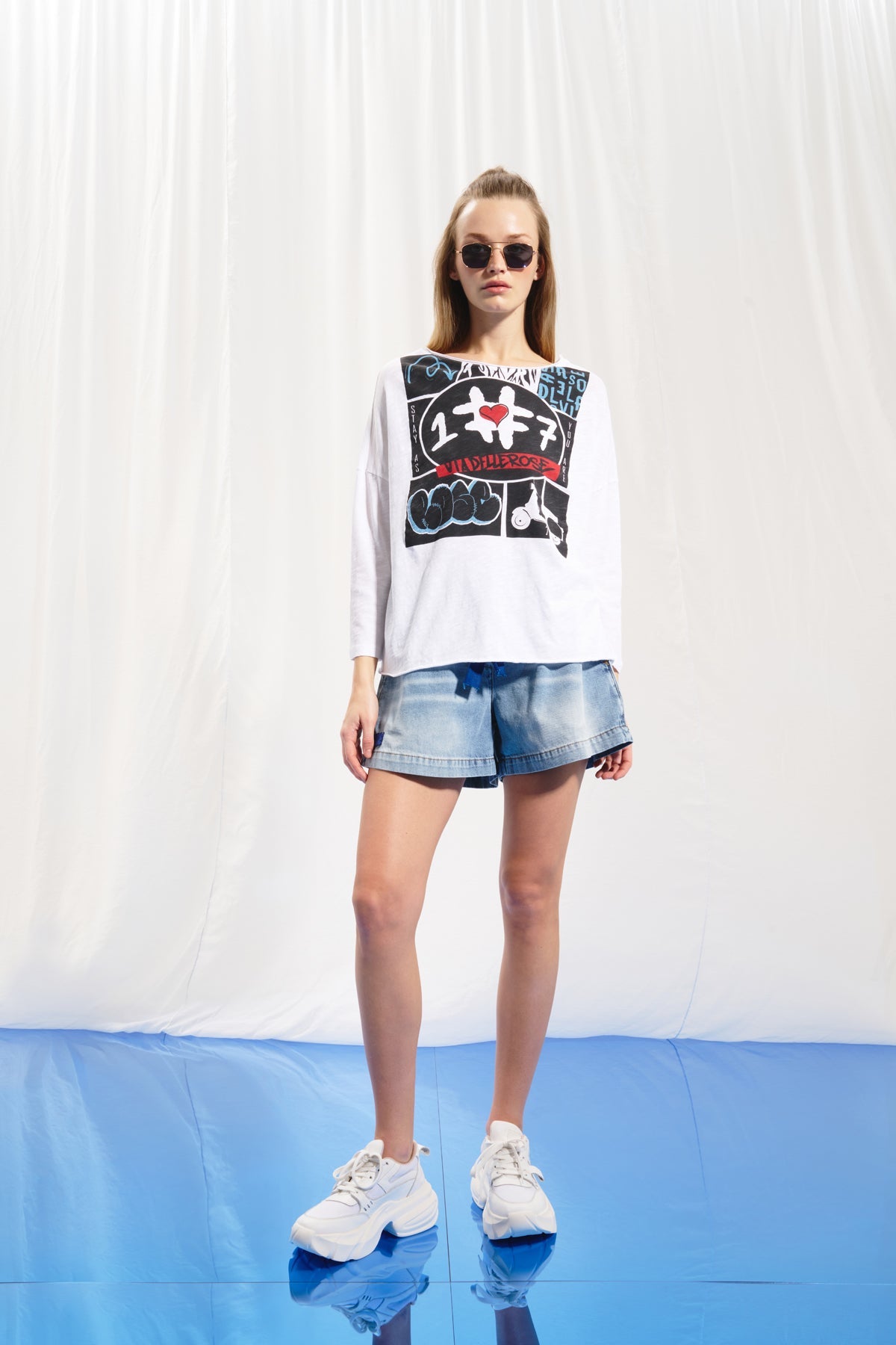 White Print T-shirt 17079