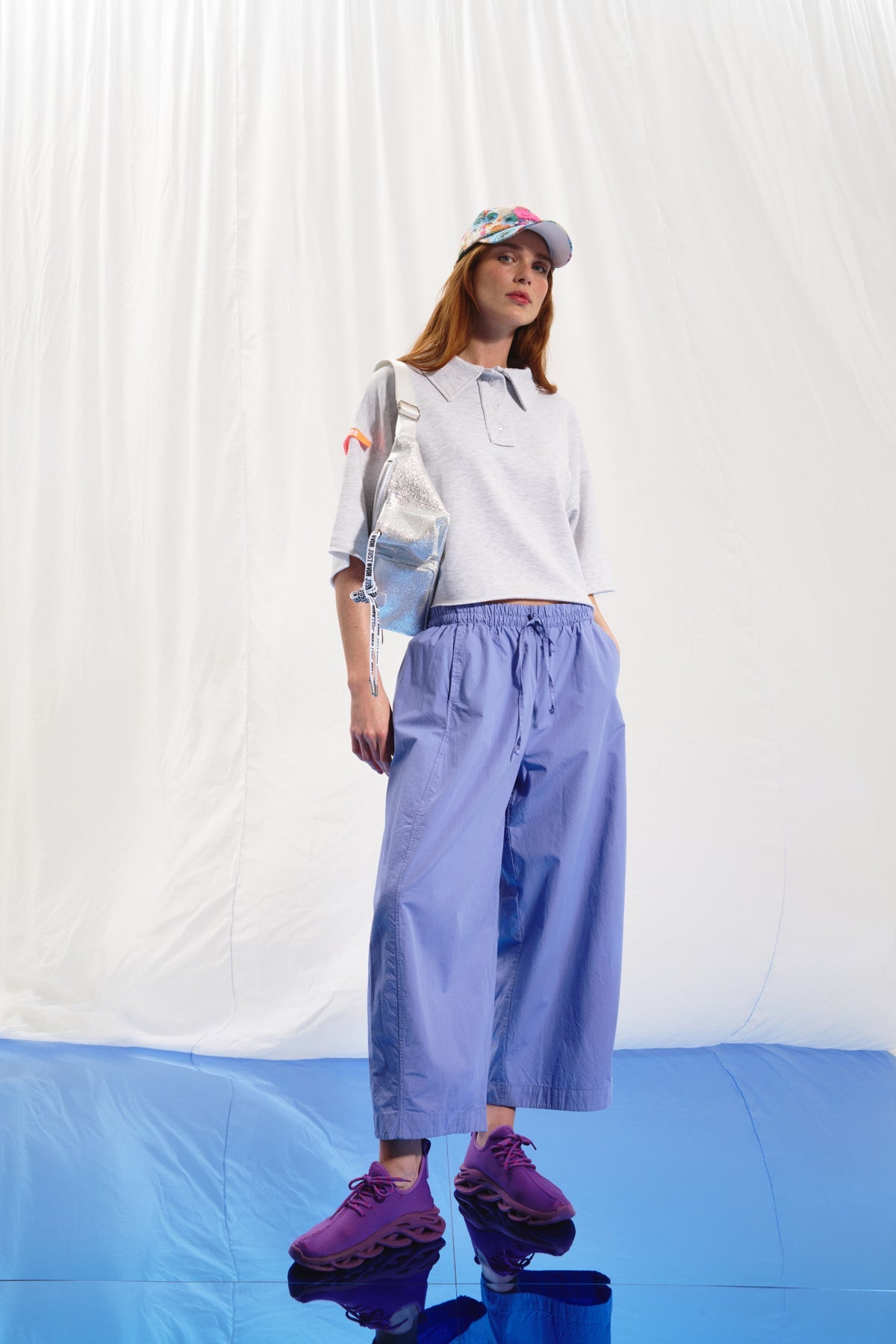 Lilac Poplin Baggy Trousers 17107