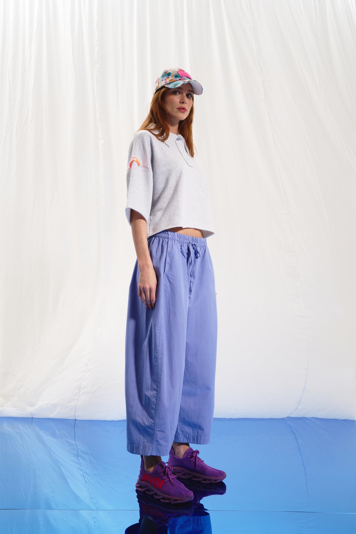Lilac Poplin Baggy Trousers 17107