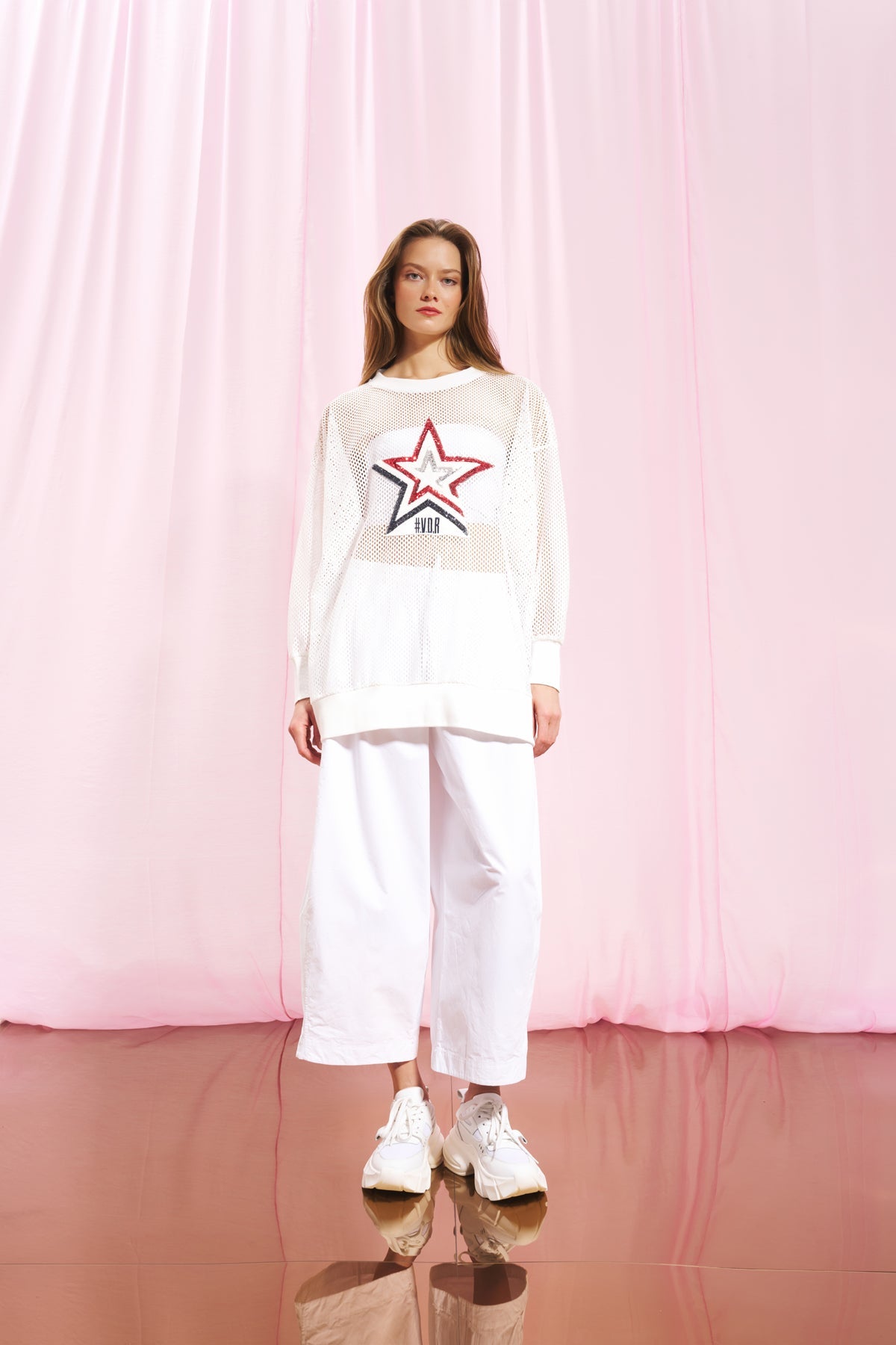 White Poplin Baggy Trousers 17107