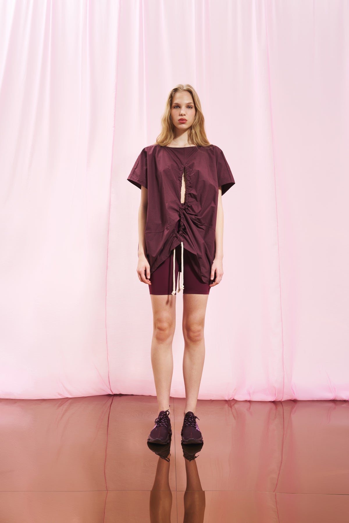 Burgundy Poplin Tunic 17109