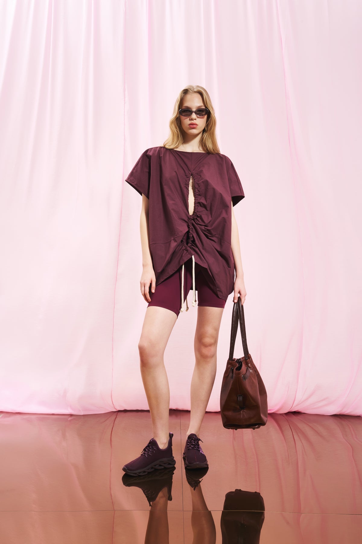 Burgundy Poplin Tunic 17109