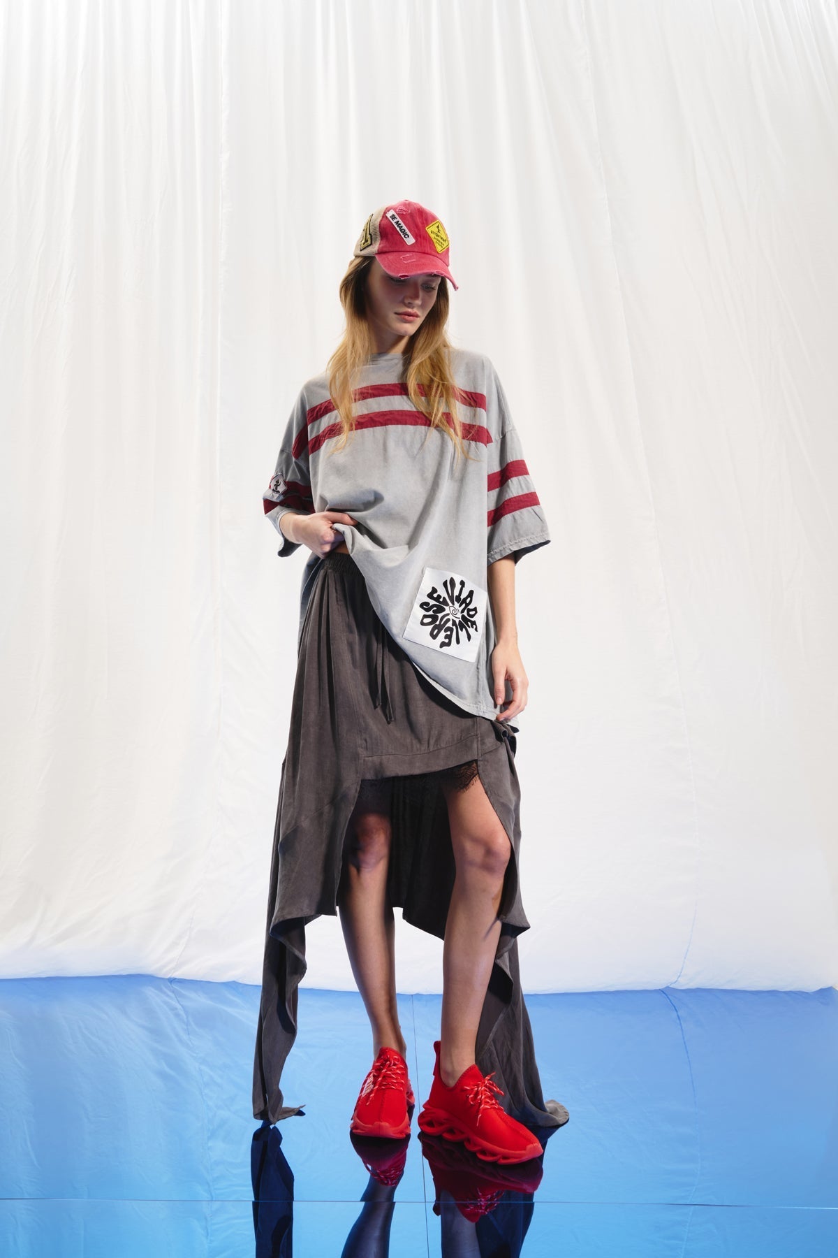 Anthracite Asymmetric Skirt 17116