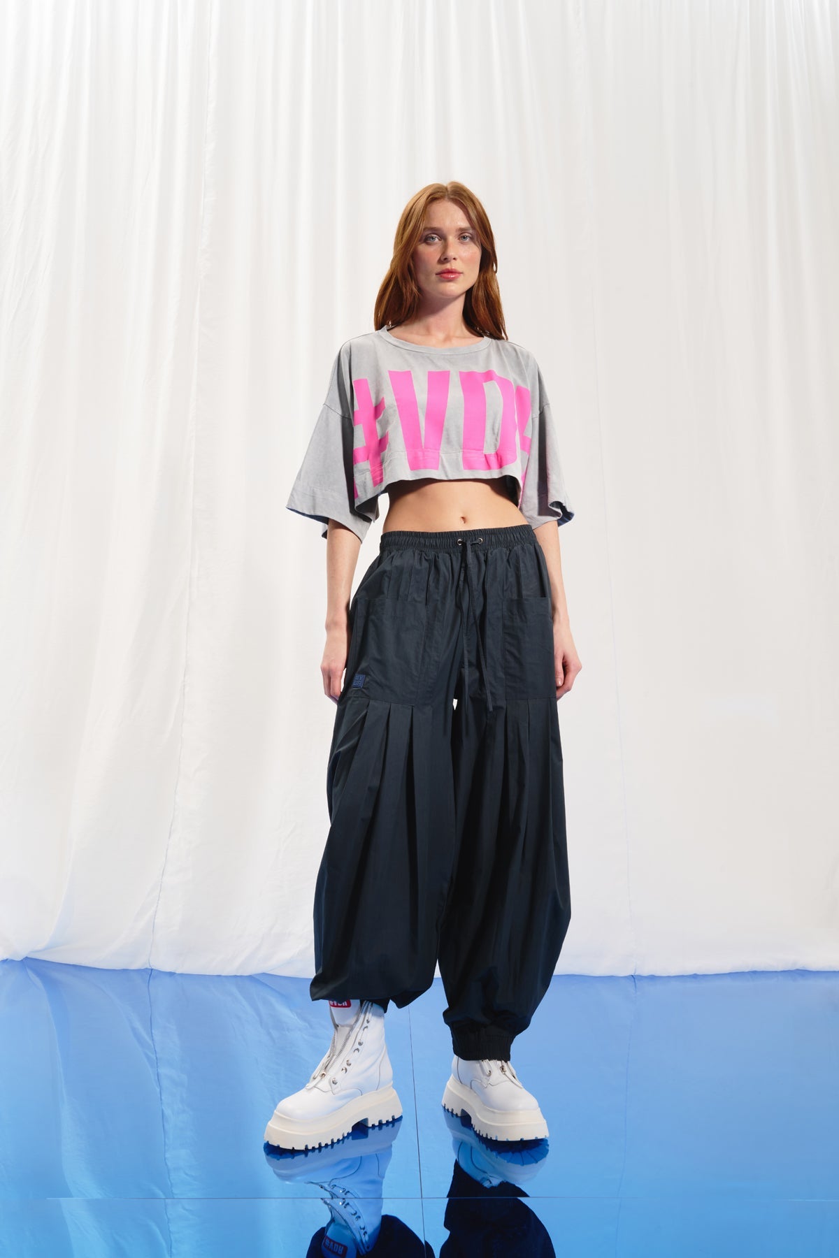 Anthracite Pleated Balloon Trousers 17126