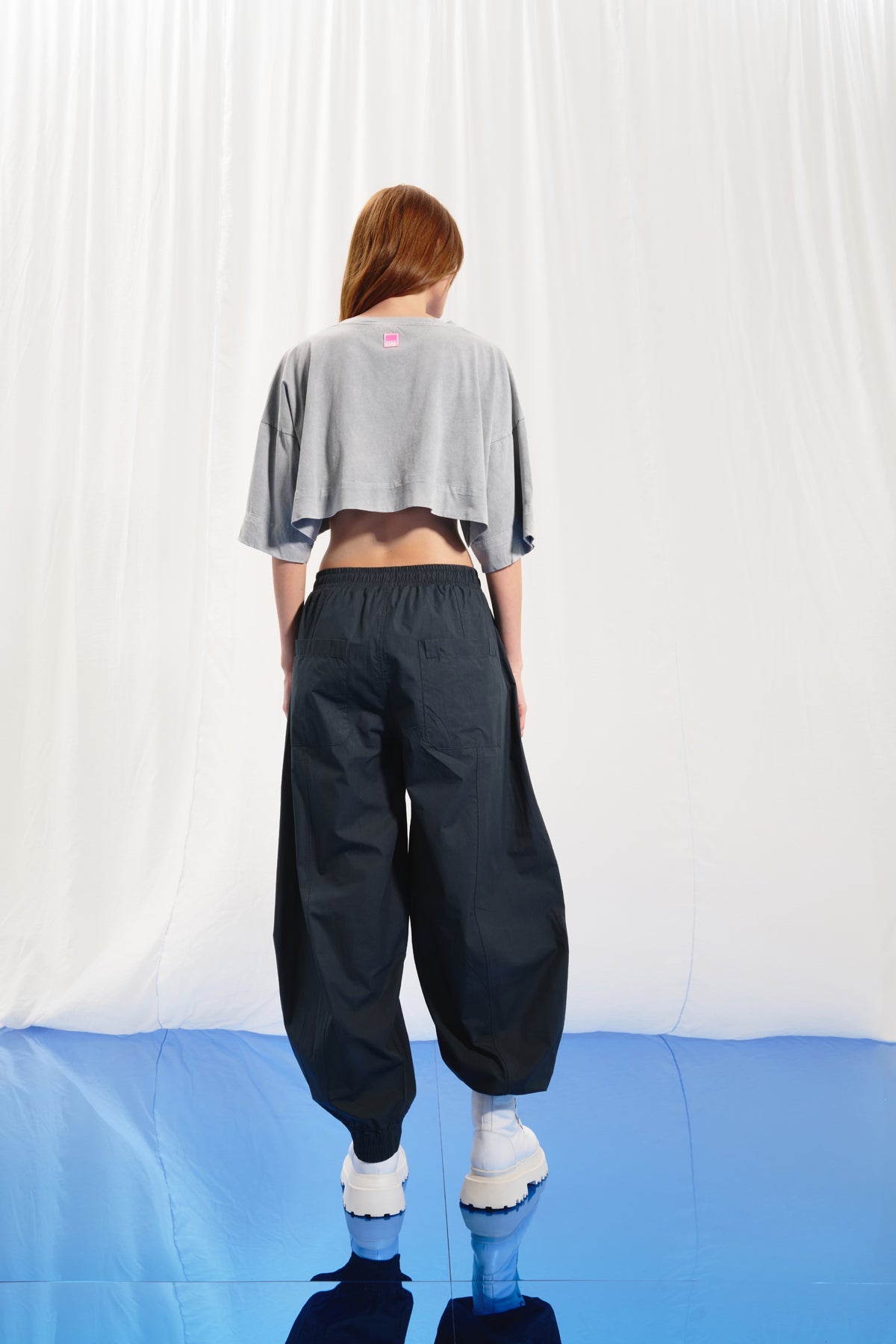 Anthracite Pleated Balloon Trousers 17126