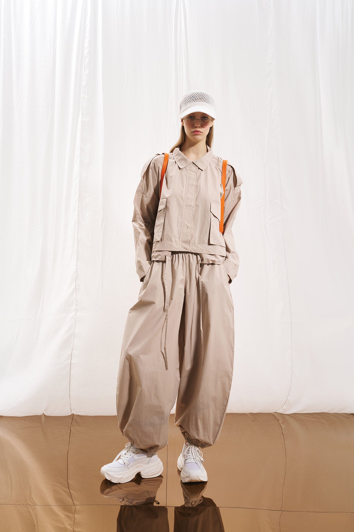 Beige Balloon Trousers 17128