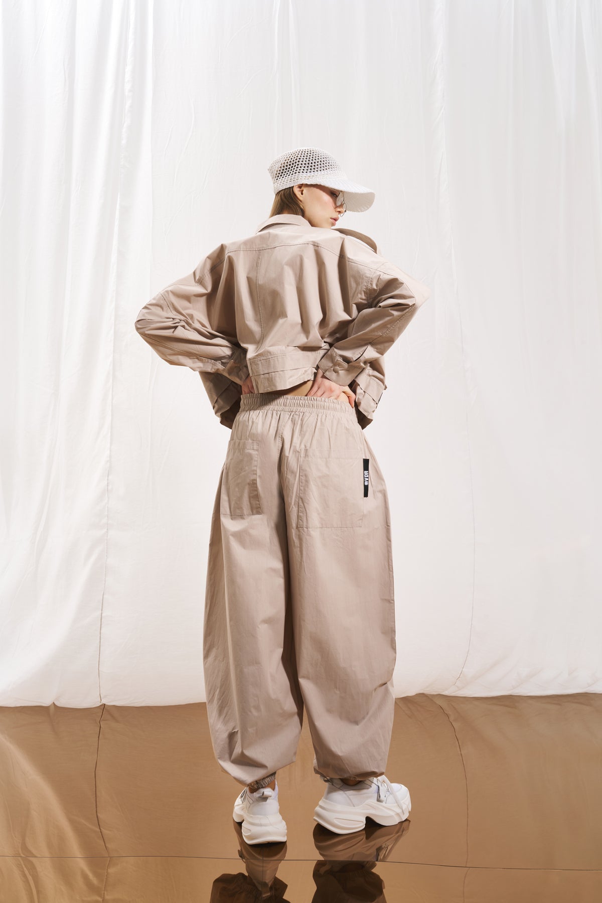 Beige Balloon Trousers 17128
