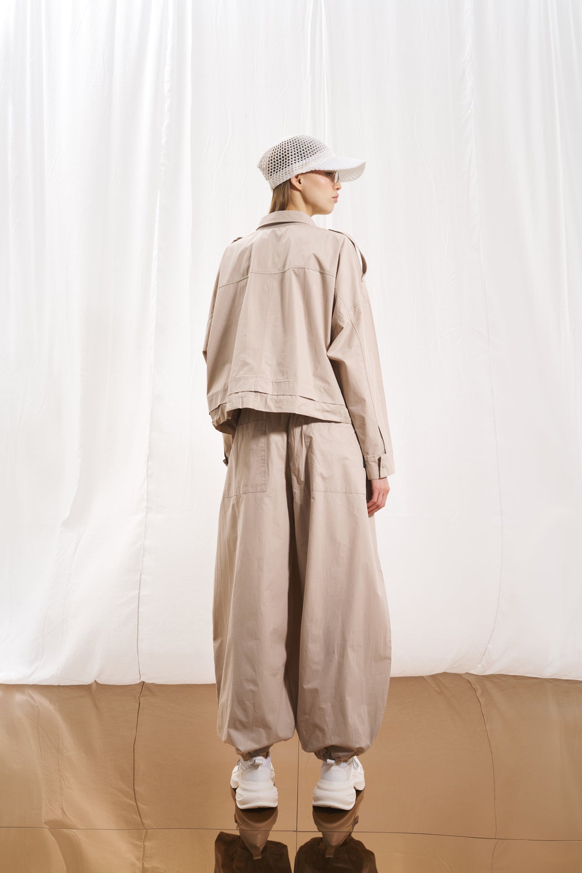 Beige Balloon Trousers 17128