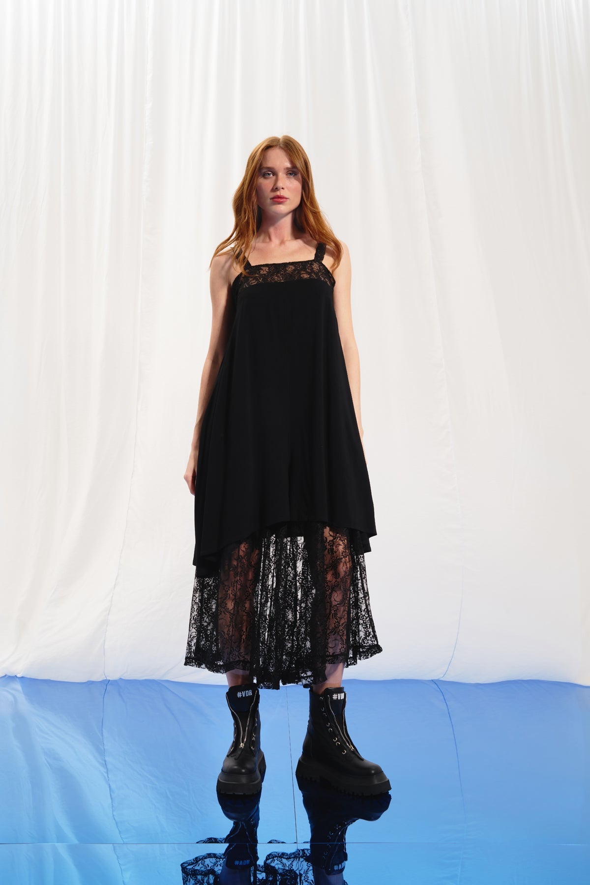 Black Lace Detailed Jumpsuit 17141