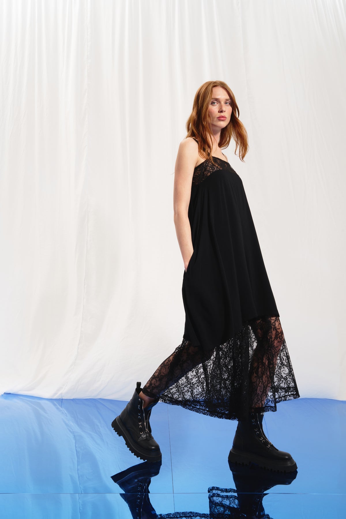 Black Lace Detailed Jumpsuit 17141