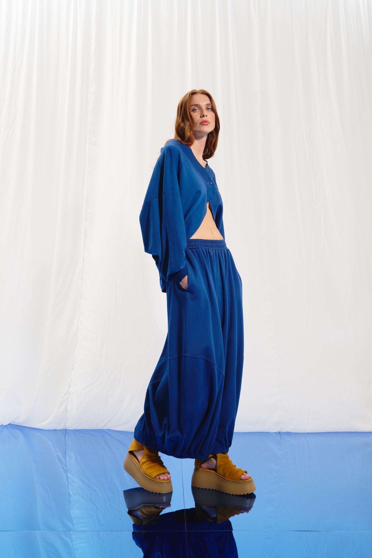 Blue Balloon Midi Skirt 17148