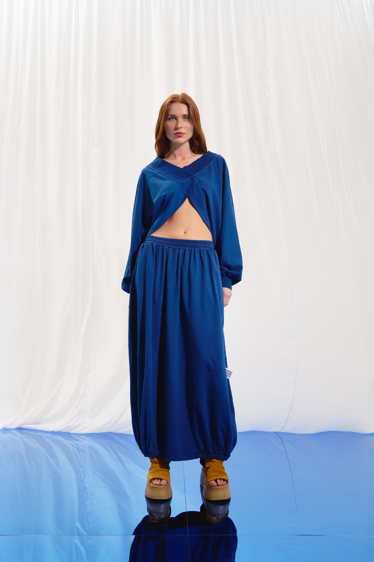 Blue Balloon Midi Skirt 17148