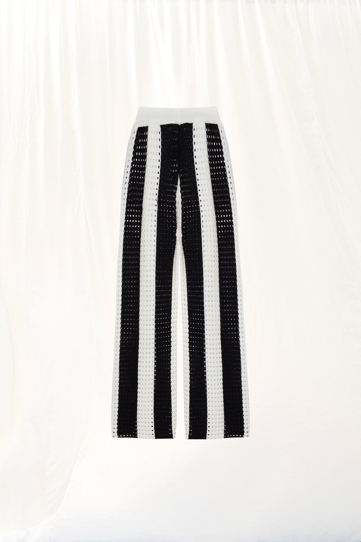 Black Off White Contrast Knit Trousers 17173