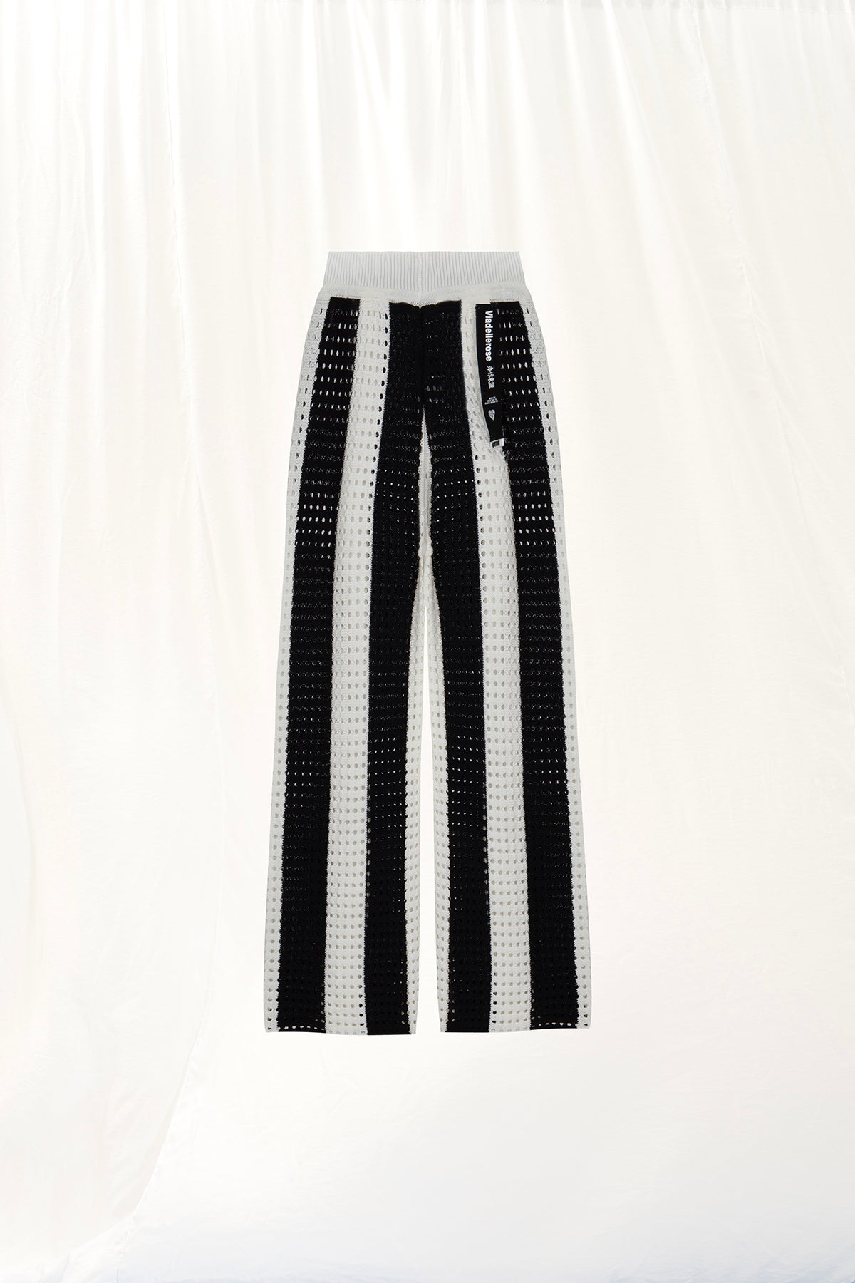 Black Off White Contrast Knit Trousers 17173