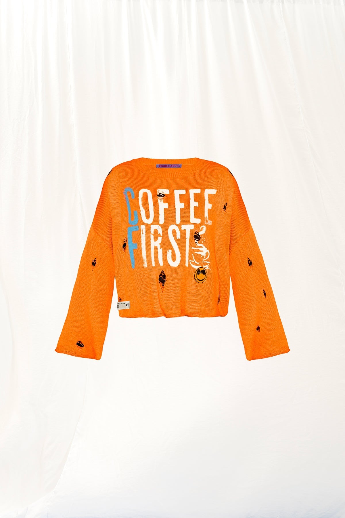 Neon Orange Knit Sweater 17181