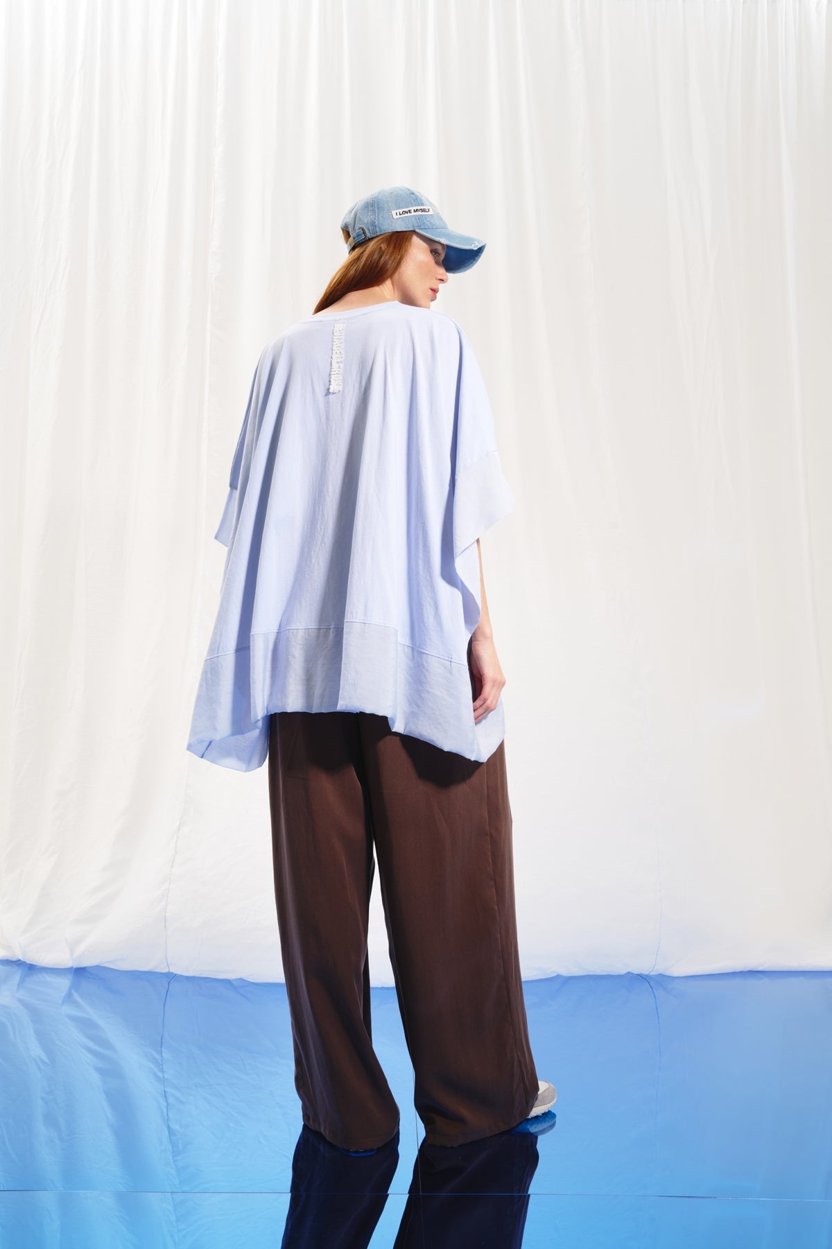 Brown Pleated Wide-leg Trousers 17207
