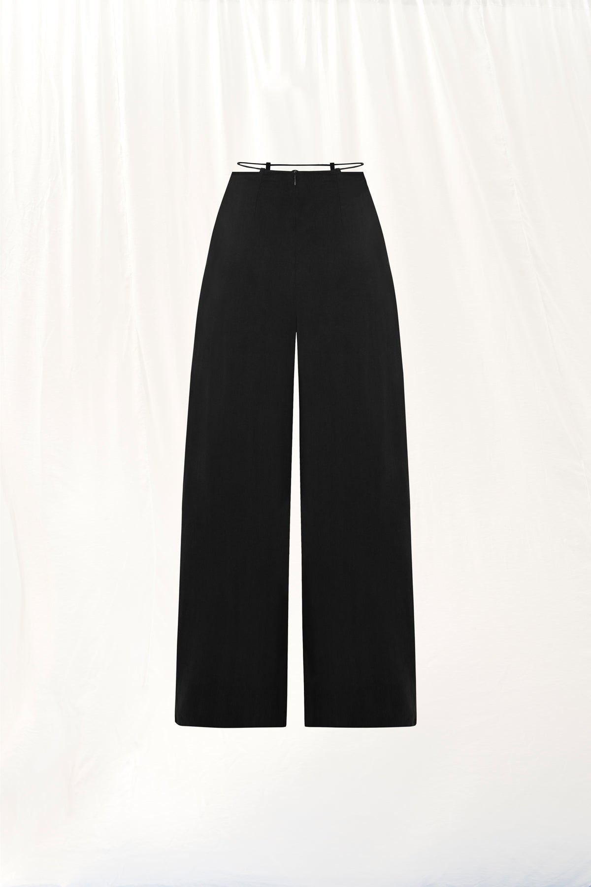 Black Pleated Wide-leg Trousers 17207