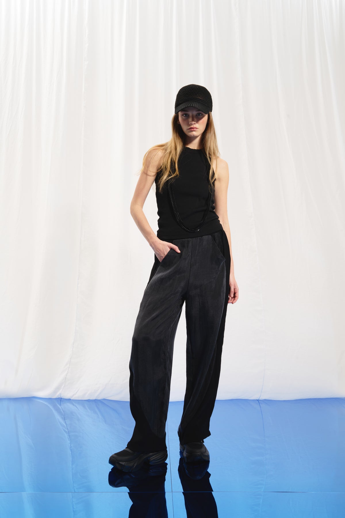 Anthracite Black Flowing Trousers 17208
