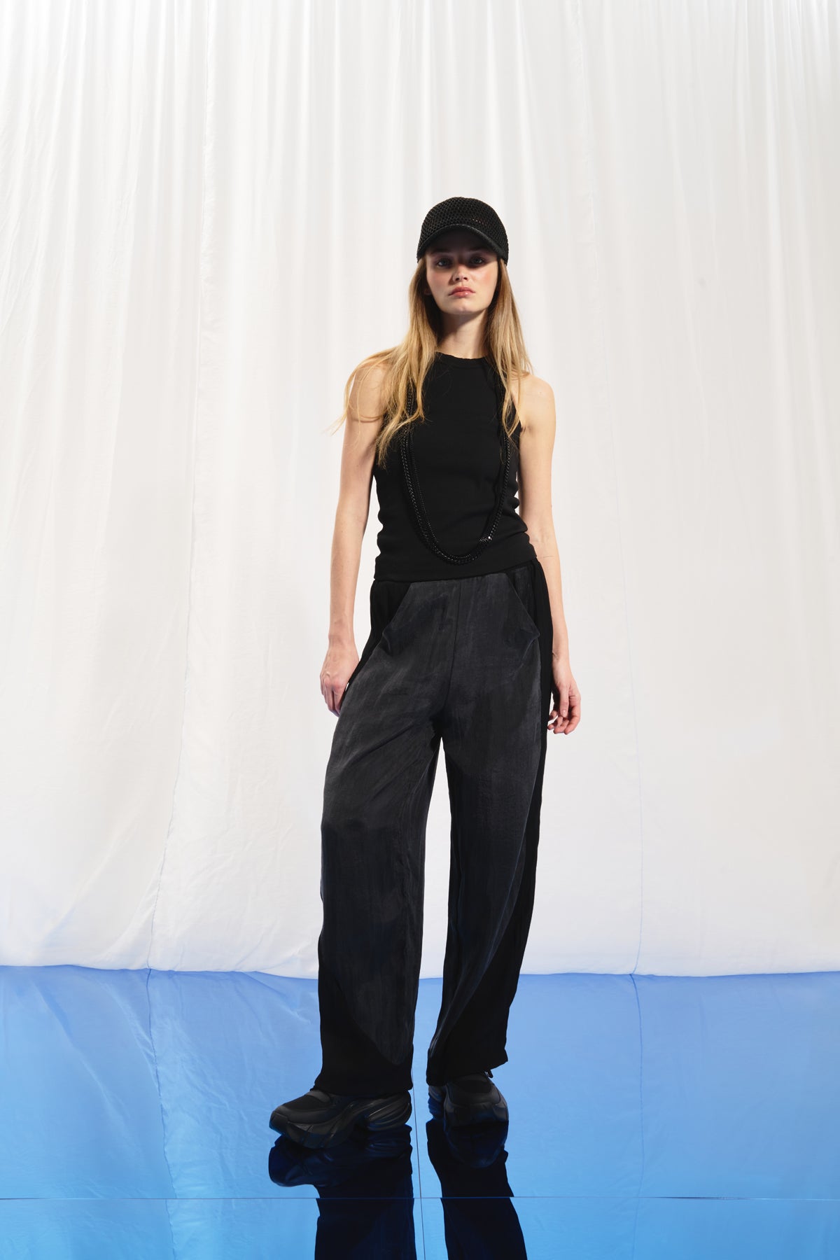 Anthracite Black Flowing Trousers 17208