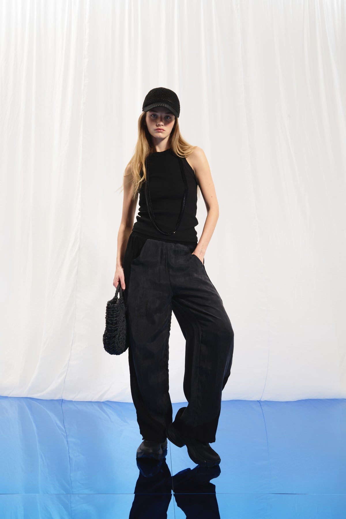 Anthracite Black Flowing Trousers 17208
