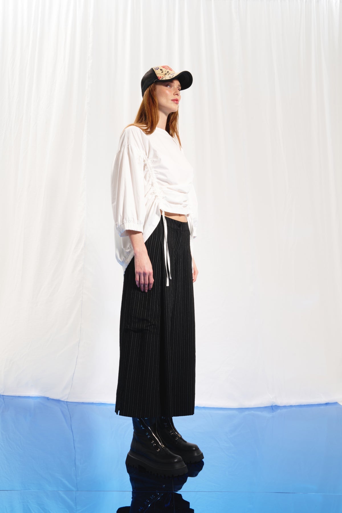 Off White Round Neck Poplin Shirt 17232