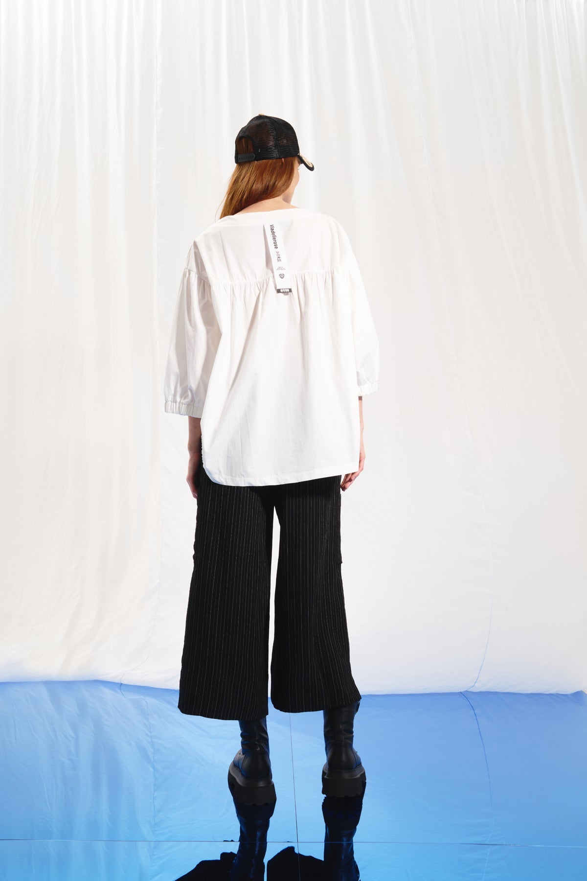 Off White Round Neck Poplin Shirt 17232