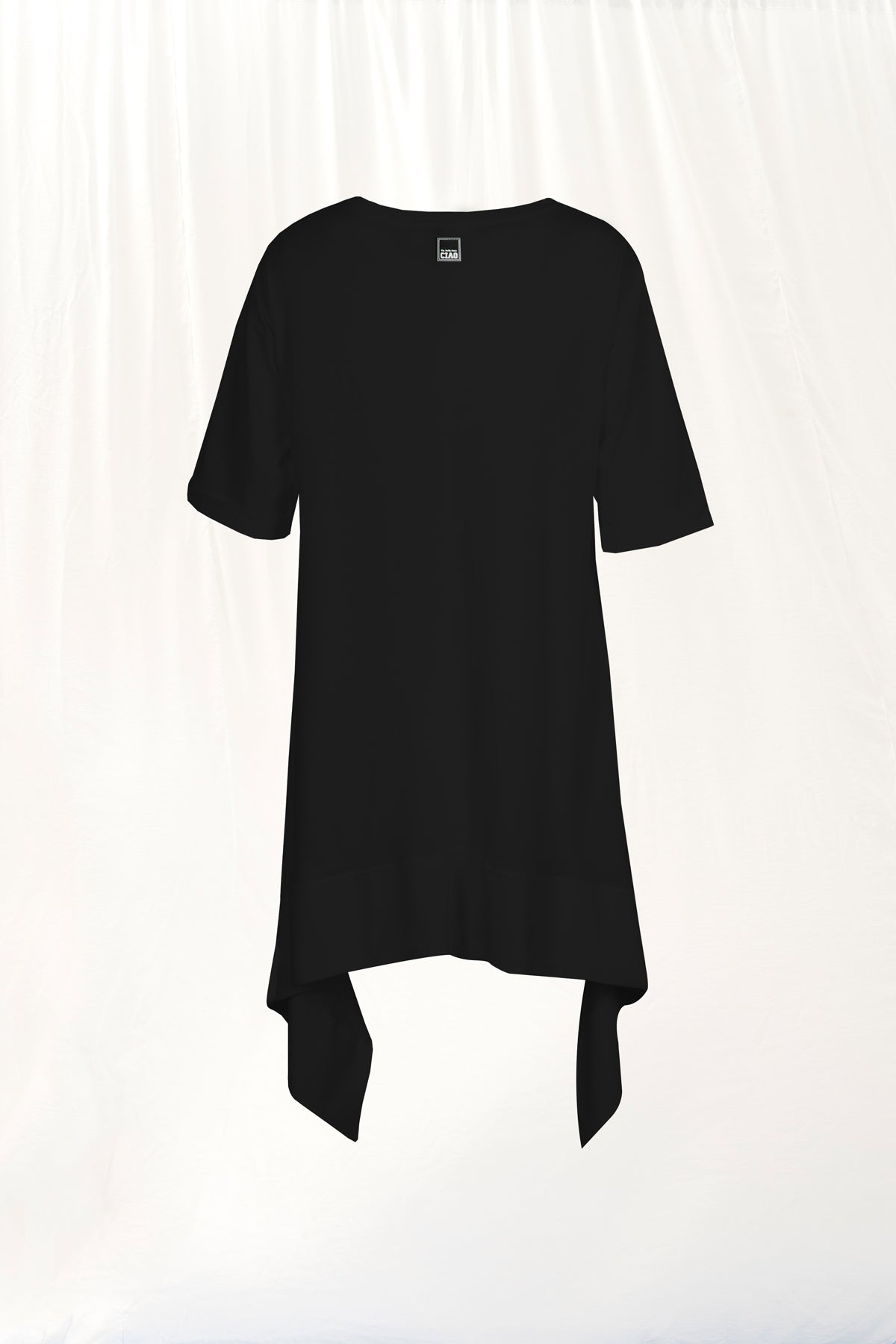 Black Embroidered Asymmetric Tunic 17236