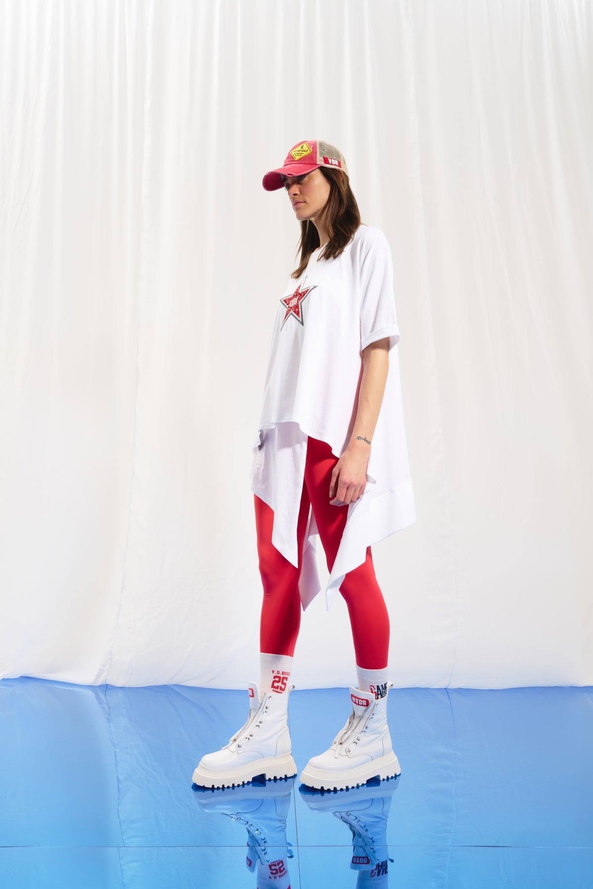 White Embroidered Asymmetric Tunic 17236