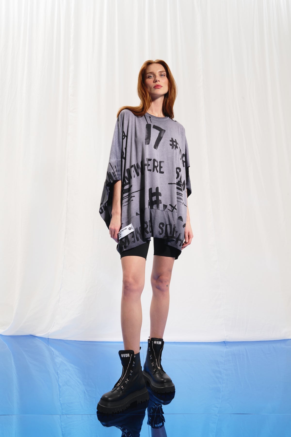 Grey Print Oversize Tunic 17238