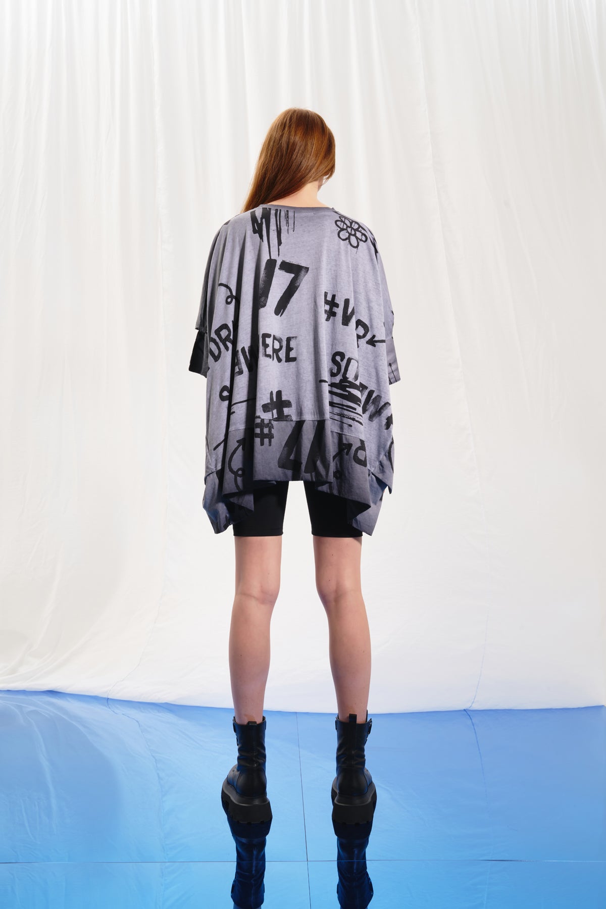 Grey Print Oversize Tunic 17238