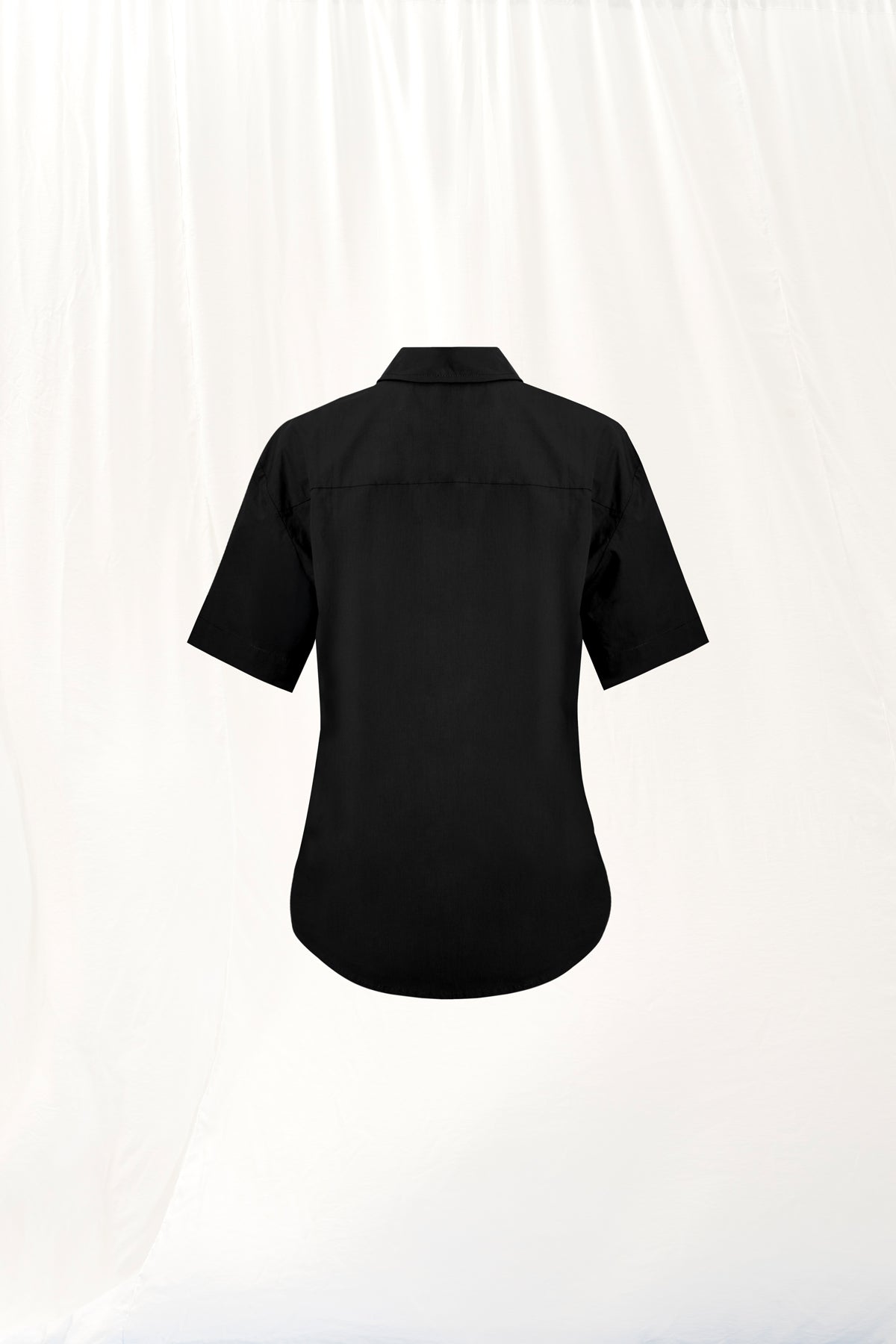 Black Short Sleeve Poplin Shirt 17254