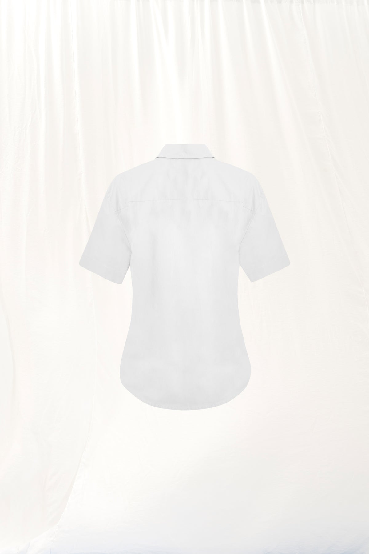 White Short Sleeve Poplin Shirt 17254