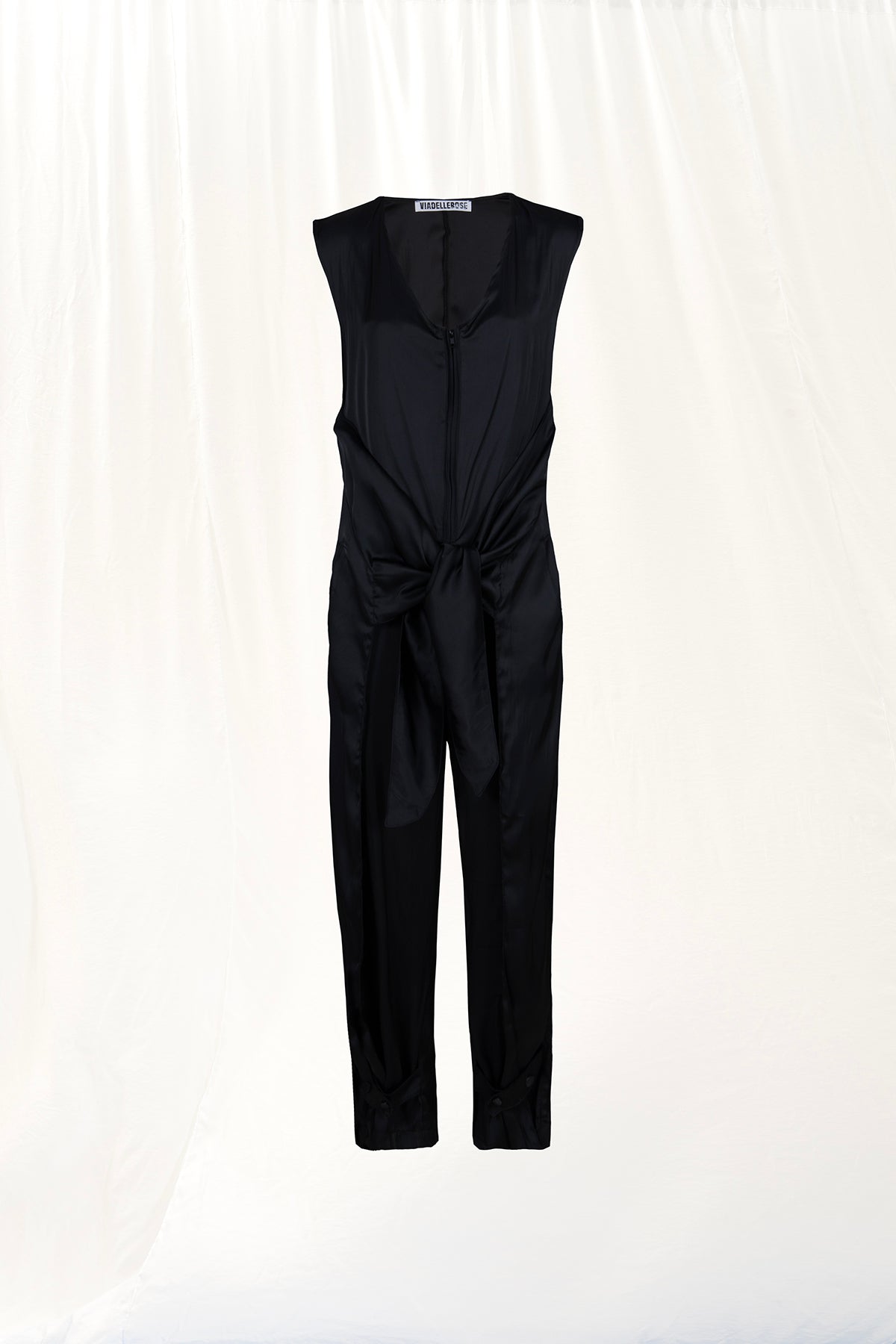 Black Satin Jumpsuit 17262