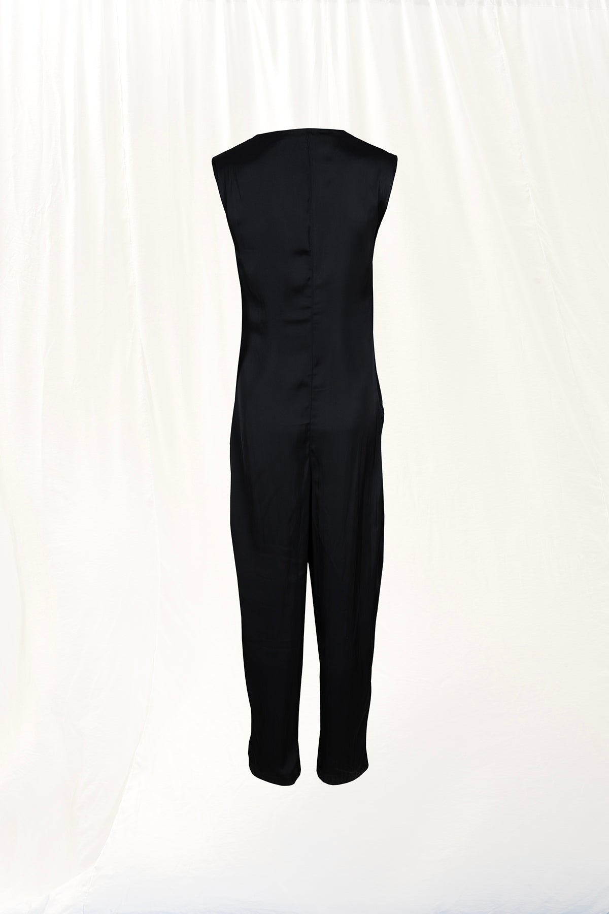 Black Satin Jumpsuit 17262