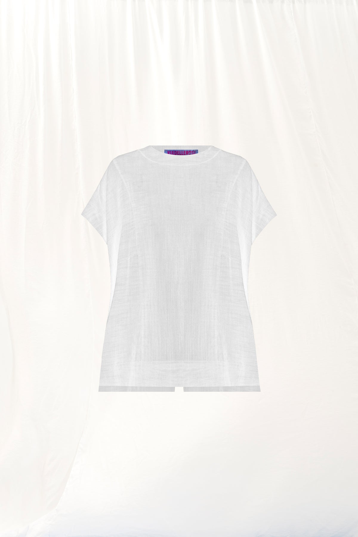 White Cut-out Linen Blouse 17270