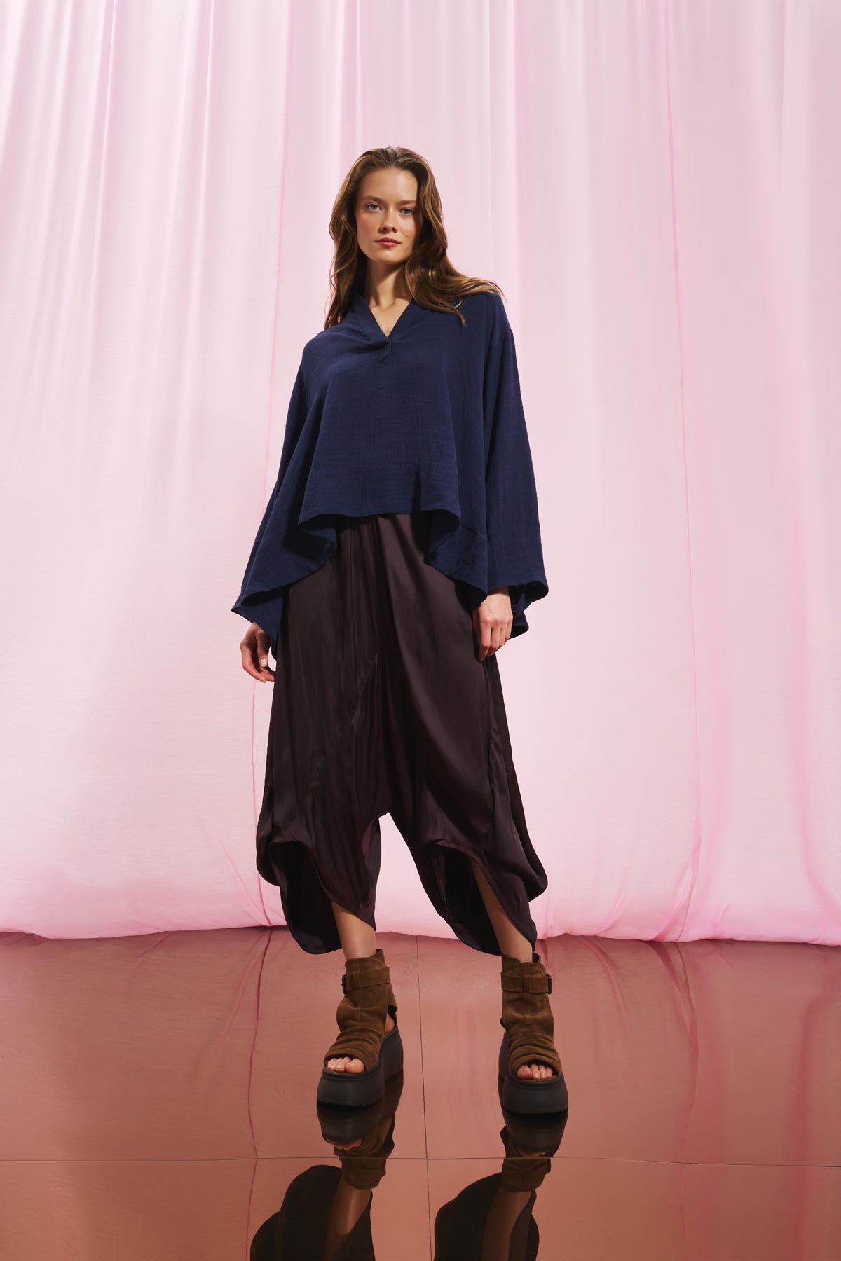 Navy Blue Linen Shirt 17287