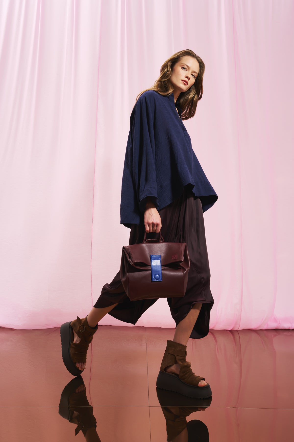 Navy Blue Linen Shirt 17287