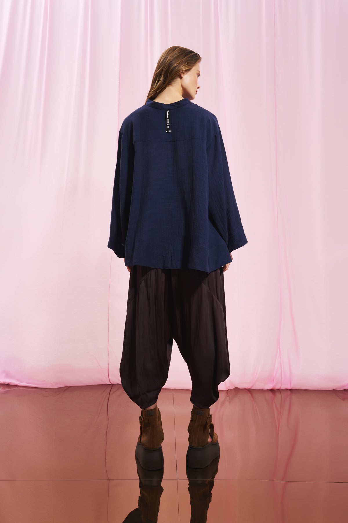 Navy Blue Linen Shirt 17287