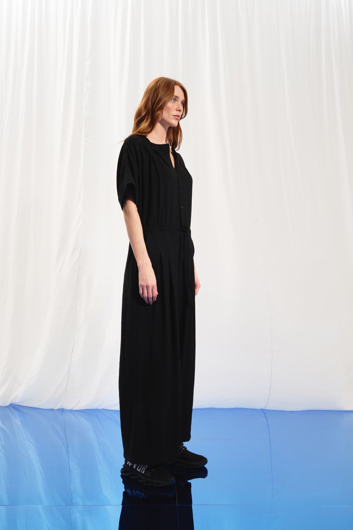 Black Short Sleeve Jumpsuit 17313