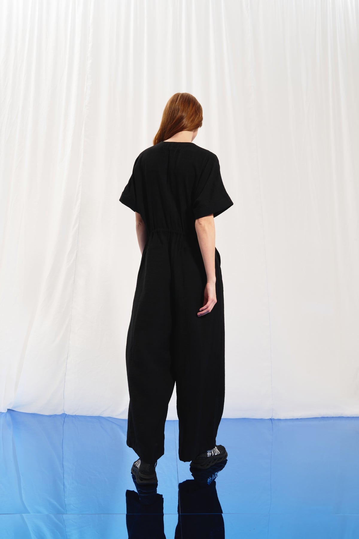 Black Short Sleeve Jumpsuit 17313