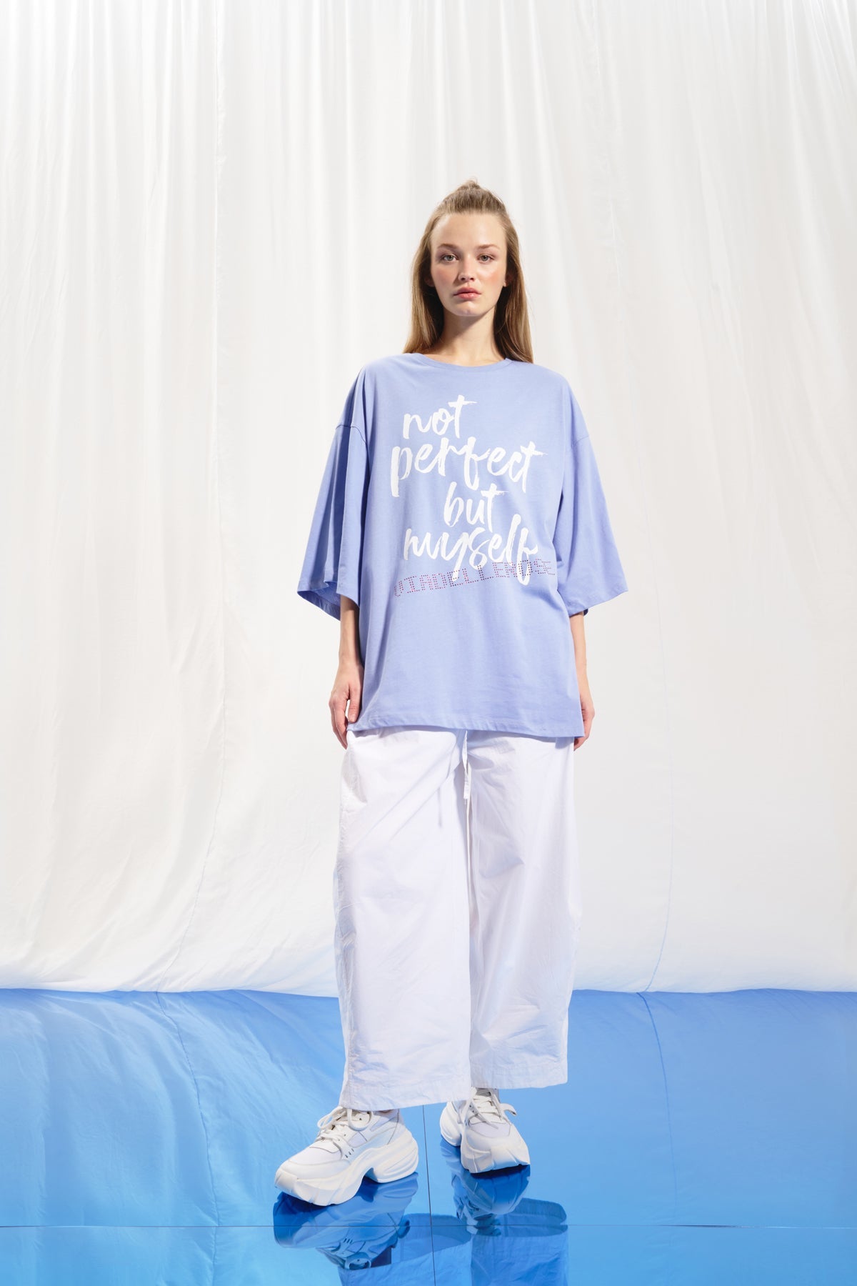 Lilac Slogan Print T-shirt 17318