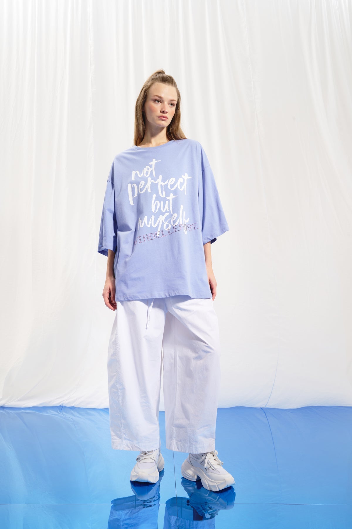 Lilac Slogan Print T-shirt 17318