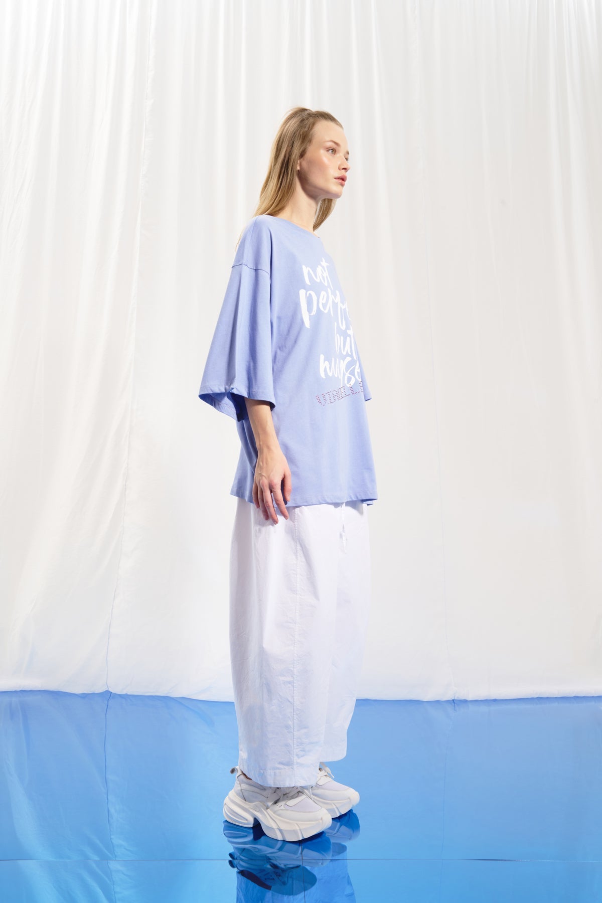 Lilac Slogan Print T-shirt 17318