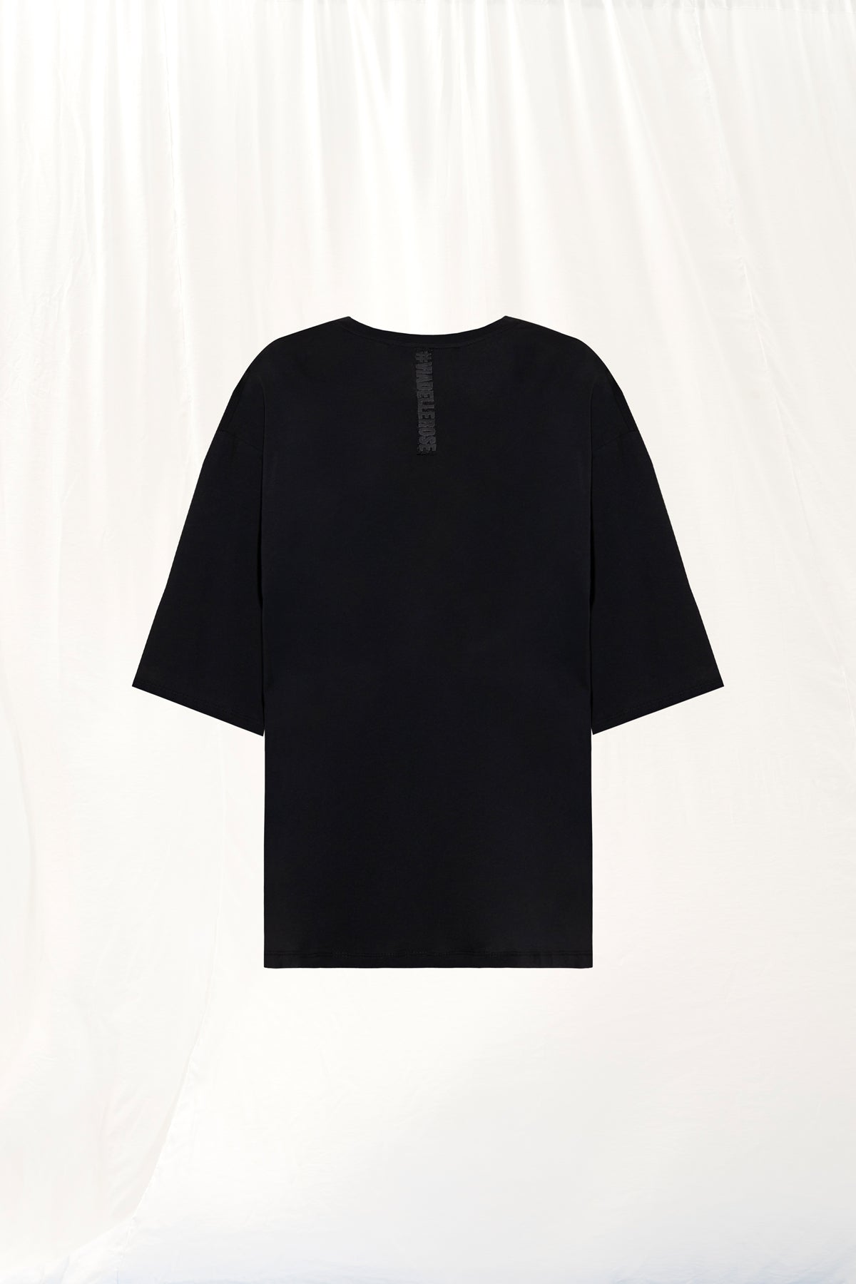 Black Slogan Print T-shirt 17318