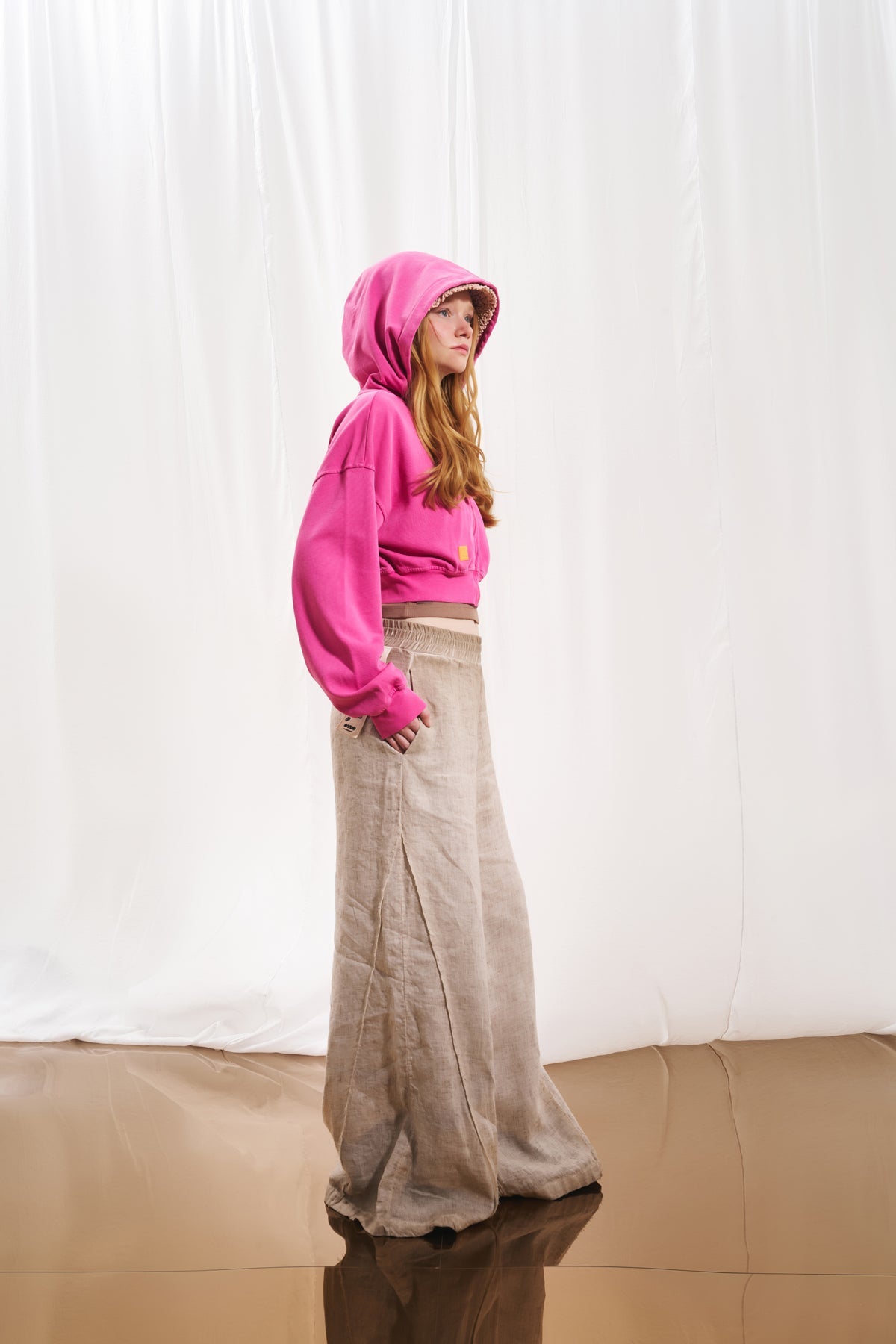 Pink Zip-up Crop Sweatshirt 17322