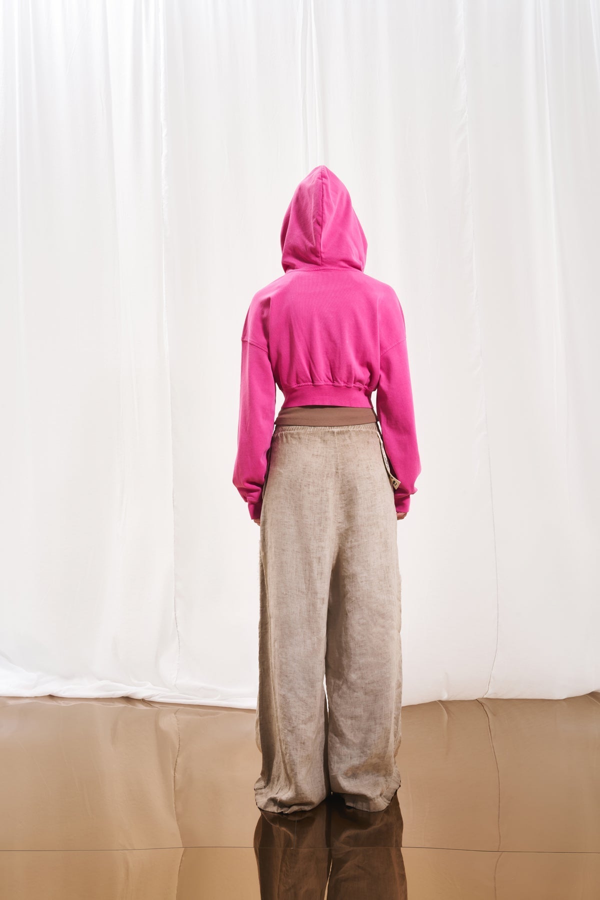 Pink Zip-up Crop Sweatshirt 17322