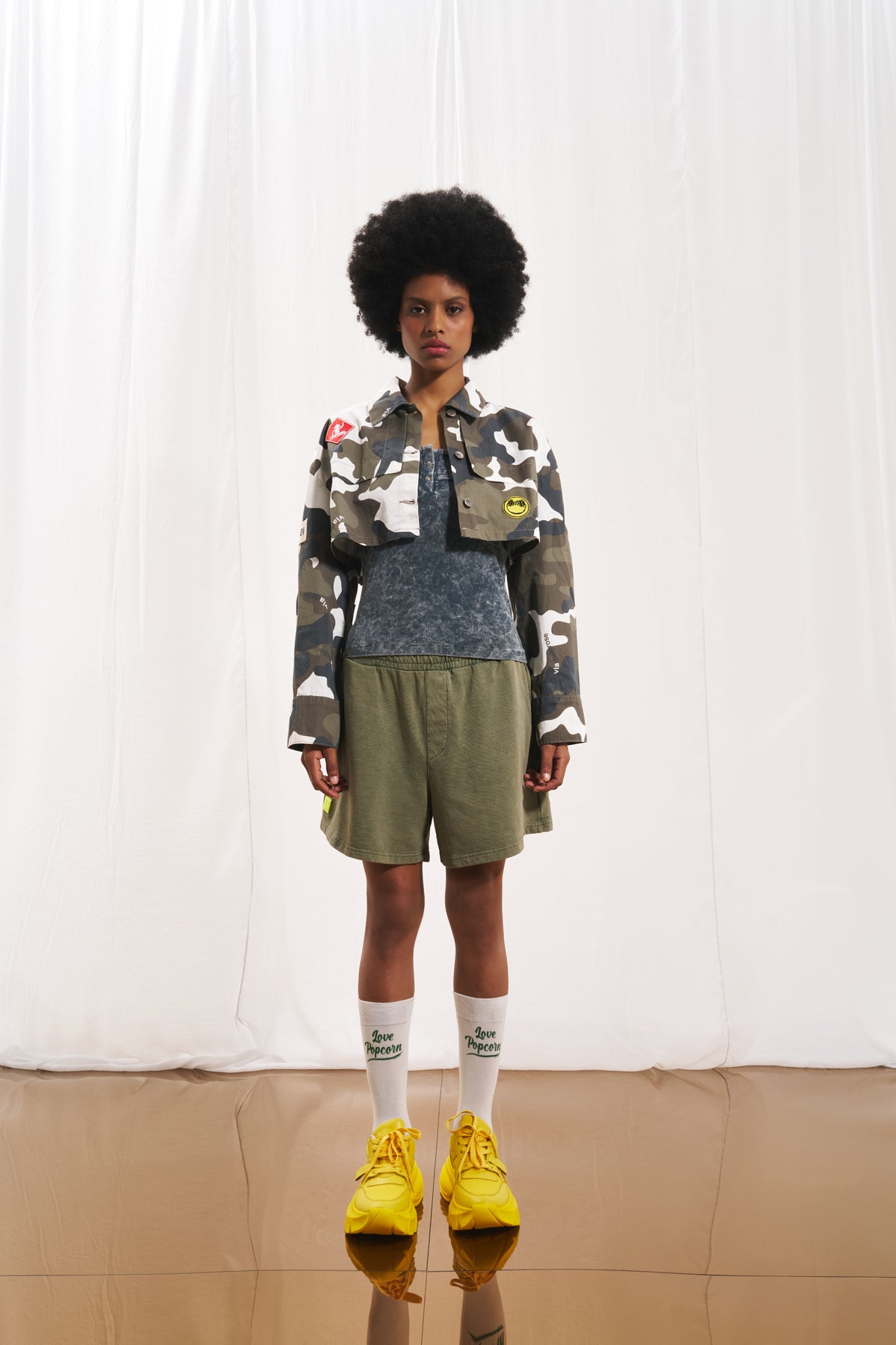 Olive Green Plush Shorts 17323