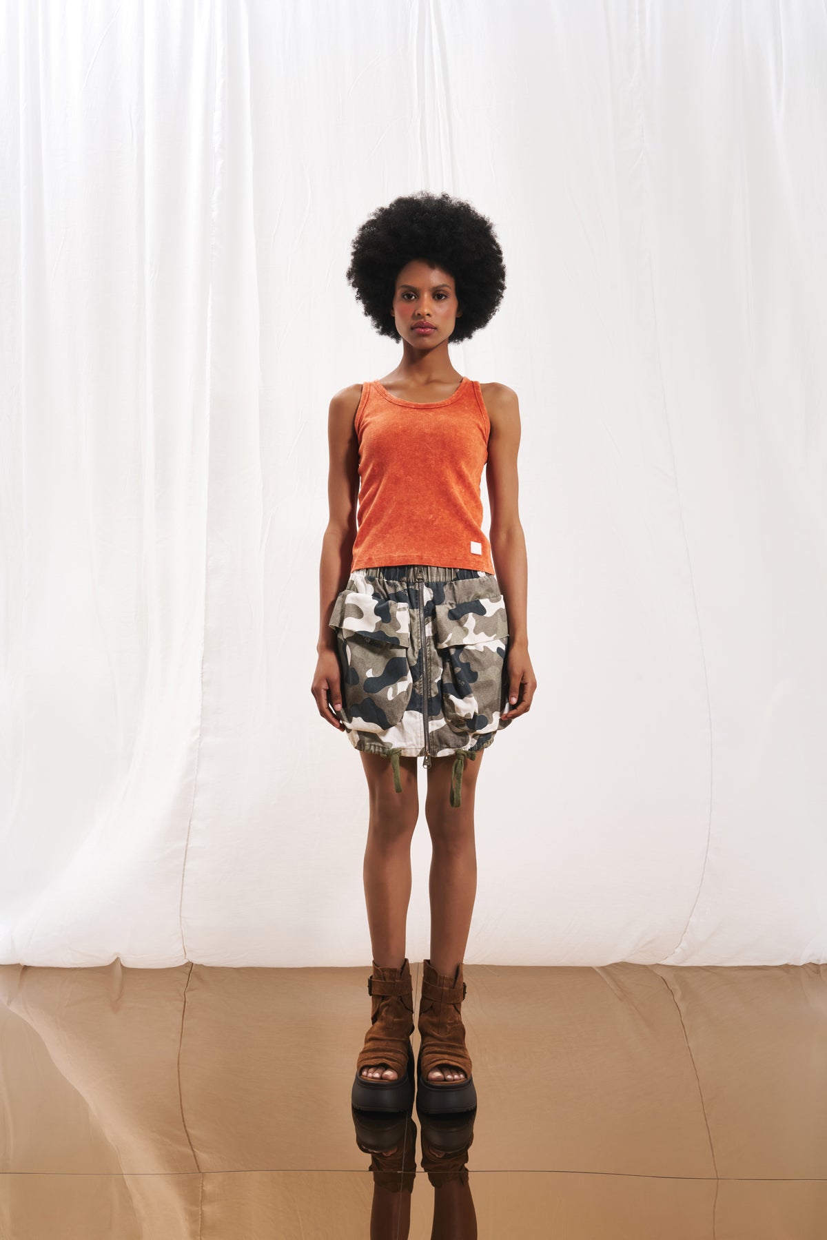 Maroon Washed-effect Tank Top 17367