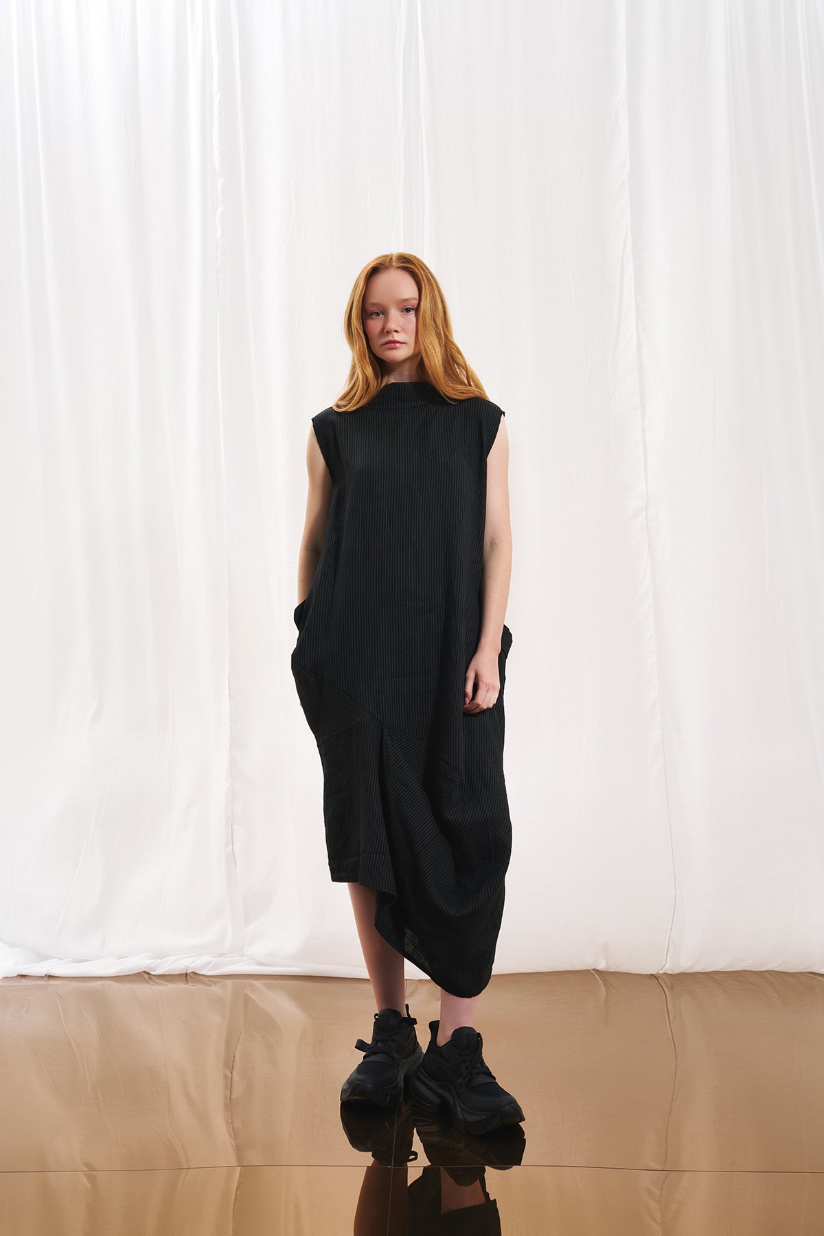Black Striped Dress 17377